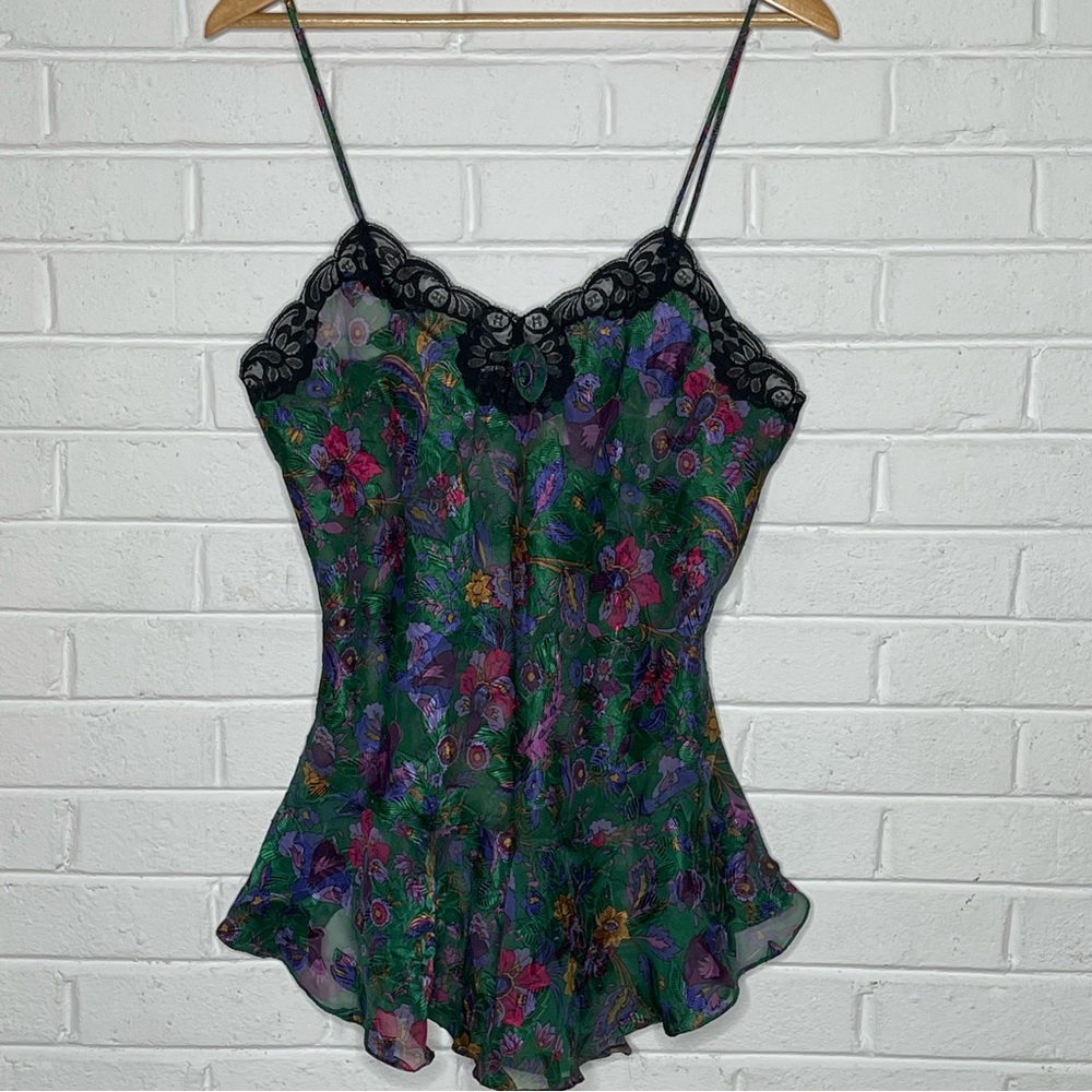 Vintage GOLD label Victoria secret floral lace slip